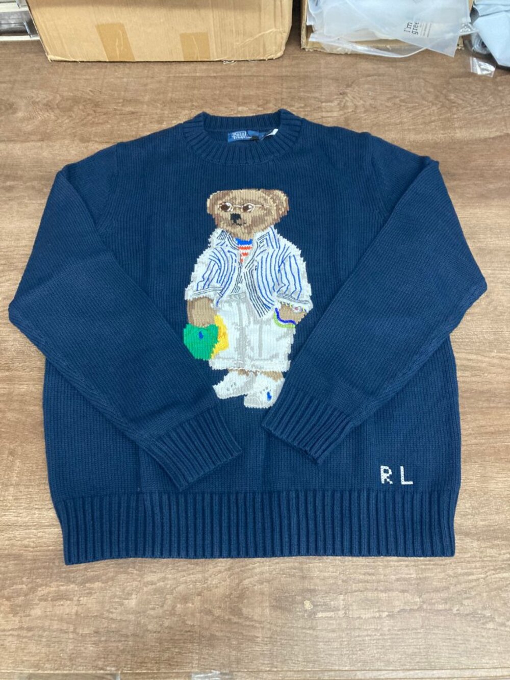 Ralph Lauren Vacation Bear Navy Knit Sweater - Picture 5 of 9